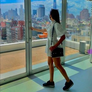 White Nastygal button down dress